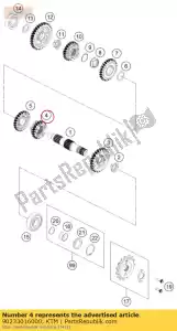 ktm 90233016000 engrenagem 6º acionada - Lado inferior