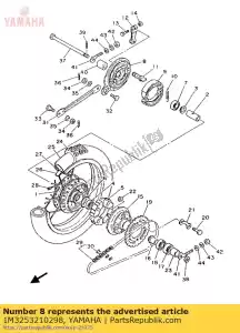 Yamaha 1M3253210298 placa, zapata de freno - Lado inferior