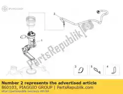 Aquí puede pedir tubería de combustible de entrega de Piaggio Group , con el número de pieza 860103: