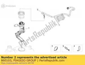 Piaggio Group 860103 tubería de combustible de entrega - Lado inferior