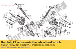 Ici, vous pouvez commander le ressort, bobine de compression auprès de Honda , avec le numéro de pièce 16051MZ6730: