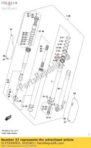 Suzuki 5115249HE0 arbusto, guía - Lado inferior