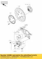 43080017651J, Kawasaki, caliper-sub-assy, ??rr, cinza zx100 kawasaki h2 h2r 1000 2015 2016, Novo