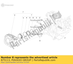 Aprilia 875113, Zylinderbodendichtung 0,6 mm, OEM: Aprilia 875113