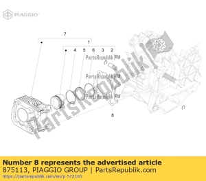 aprilia 875113 cylinder base gasket 0.6 mm - Bottom side