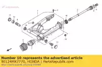 90124MK7770, Honda, boulon, l. pivot de bras oscillant honda nt ntv pc 650 800 1989 1990 1995 1996 1997 1998 1999 2000 2001 2002 2003 2004 2005, Nouveau