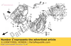 Here you can order the crank case,comp r from Honda, with part number 11100KYJ900: