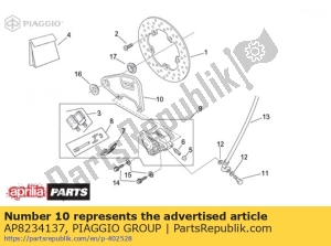 aprilia AP8234137 remklauw bevestigingsplaat - Onderkant