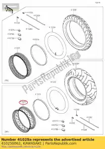 Kawasaki 410250062 velg, rr, 4,50x15 - Onderkant