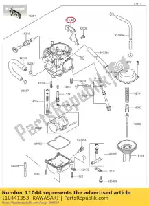 kawasaki 110441353 wspornik, linka przepustnicy kl600-b1 - Dół