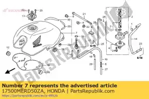 Honda 17500MERD50ZA ensemble de réservoir, type de carburant (wl) * - La partie au fond