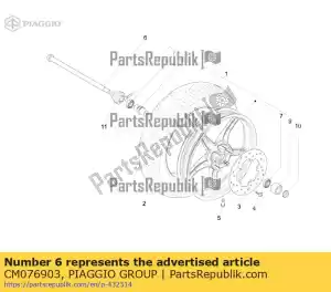 Piaggio Group CM076903 wiel as - Onderkant