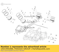 Aprilia 1A014402BB, Pistón (b), OEM: Aprilia 1A014402BB