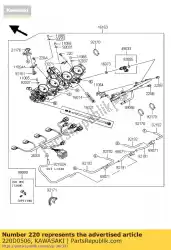 Qui puoi ordinare vite-croce-croce, 5x6 zx1000d6f da Kawasaki , con numero parte 220D0506: