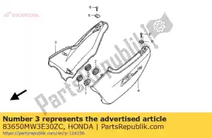 honda 83650MW3E30ZC jeu de couvertures, r. côté (wl) * type12 * (type12) - La partie au fond