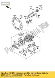 kawasaki 430441071 houder-remklauw, f kr250-b2 - Onderkant