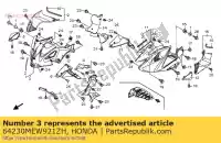 64230MEW921ZH, Honda, set cappuccio, r. medio (wl) honda nt deauville va v nt700v nt700va 700 , Nuovo