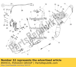 Aprilia 894933, Spacer, OEM: Aprilia 894933