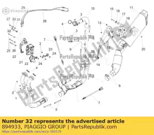 Piaggio Group 894933 espaciador - Lado inferior