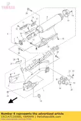 Aquí puede pedir silenciador 1 de Yamaha , con el número de pieza 1XC147110000: