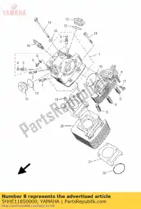 Yamaha 5HHE11850000 pokrywa, cylinder he - Dół