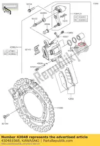 Kawasaki 430481068 pinza de pistón - Lado inferior