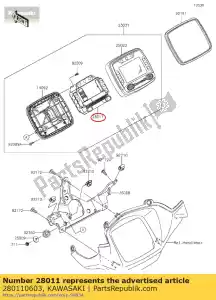 Kawasaki 280110603 medidor, lcd - Lado inferior