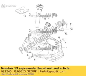 Piaggio Group 622240 copo de vidro de combustível - Lado inferior