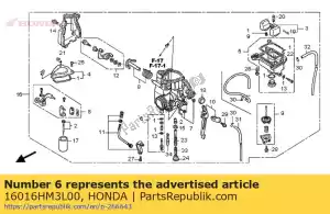 Honda 16016HM3L00 juego de tornillos - Lado inferior