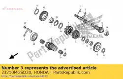 Ici, vous pouvez commander le arbre principal comp., intérieur auprès de Honda , avec le numéro de pièce 23210MGSD20: