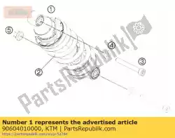 Here you can order the shock absorber cpl. From KTM, with part number 90604010000: