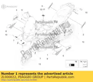 Piaggio Group 2L000022 left front spoiler decal - Bottom side