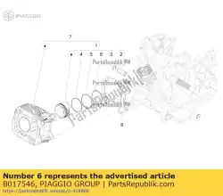 olieschraapveer 3° cava van Piaggio Group, met onderdeel nummer B017546, bestel je hier online: