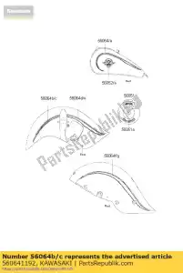 Kawasaki 560641192 pattern,fr fender,fr, - Bottom side