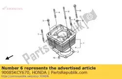 Here you can order the bolt, flange, 10x100 from Honda, with part number 90085KCY670: