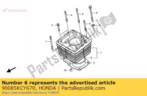 honda 90085KCY670 bolt, flange, 10x100 - Bottom side