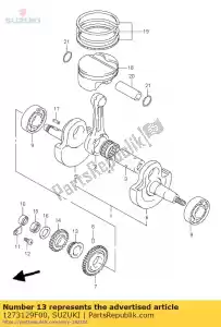 suzuki 1273129F00 roda dentada, cam ch - Lado inferior