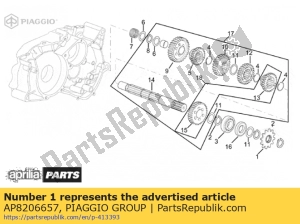 aprilia AP8206657 intermediate gear z=12 - Bottom side