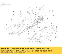 Ici, vous pouvez commander le couverture auprès de Piaggio Group , avec le numéro de pièce 62460600EC: