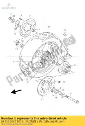 Ici, vous pouvez commander le roue, rr, 17m / cx auprès de Suzuki , avec le numéro de pièce 6411108F11019: