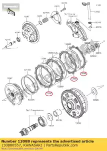 kawasaki 130880557 friction de plaque ex300adf - La partie au fond