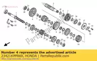 23421KPP860, Honda, engrenage, arbre intermédiaire en premier (38t) honda cbr 125 2004 2005 2006 2007 2008 2009 2010 2011 2012 2013, Nouveau