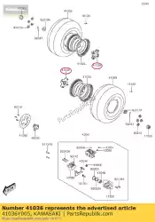 Here you can order the hub-assy,rr kvf300ccf from Kawasaki, with part number 41036Y005: