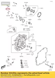 kawasaki 92154Y135 bout, flens, 6x45 kvf300cgf - Onderkant