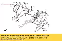 Ici, vous pouvez commander le ensemble de capot, l. Inférieur (wl) * auprès de Honda , avec le numéro de pièce 64450MCJD10ZG: