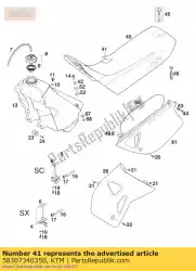 Tutaj możesz zamówić pokrycie siedzenia sx, sc od KTM , z numerem części 58307340350:
