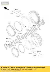 Kawasaki 410301186 spoke-outer,rr,72mmx6 - Bottom side