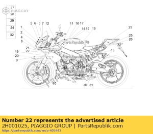 aprilia 2H001025 décalcomanie 