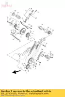 5EL115500100, Yamaha, pignon de chaîne de came assy 2 yamaha bt xvs 1100 1999 2000 2001 2002 2003 2004 2005 2006, Nouveau