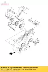 nokkenas kettingwiel 2 van Yamaha, met onderdeel nummer 5EL115500100, bestel je hier online: